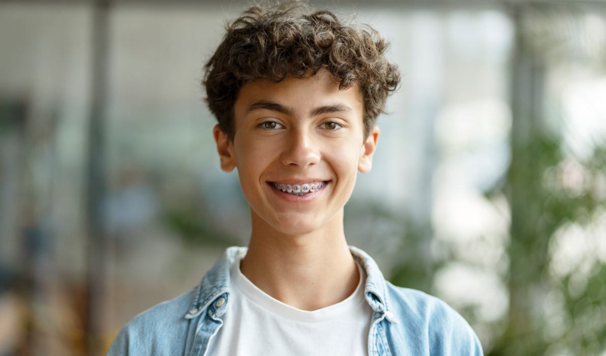 Teenage boy smiling